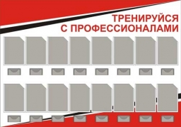 Информационный стен с карманами " Тренируйся с профессионалами" Информационный стен с карманами " Тренируйся с профессионалами"